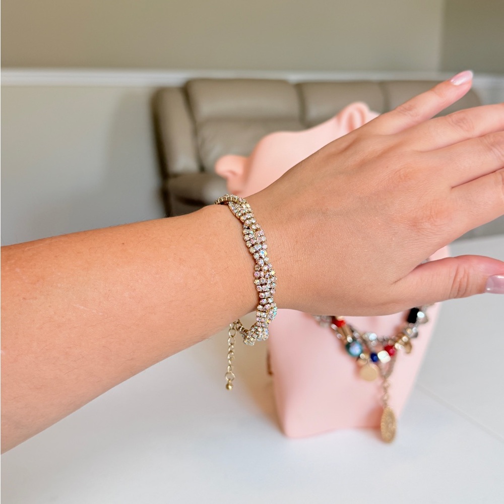 Gold Crystal Tennis Bracelet - Women Jewelry Bracelet